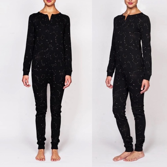 (SOLD) ARBORIST Unisex Adult Cotton Blend Onesie Sleepwear Pyjamas Black Solar L - Picture 2 of 11